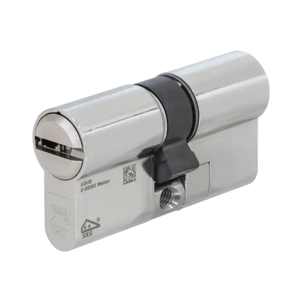 ABUS EC880 Doppelzylinder in glänzendem Nickel-Finish.
