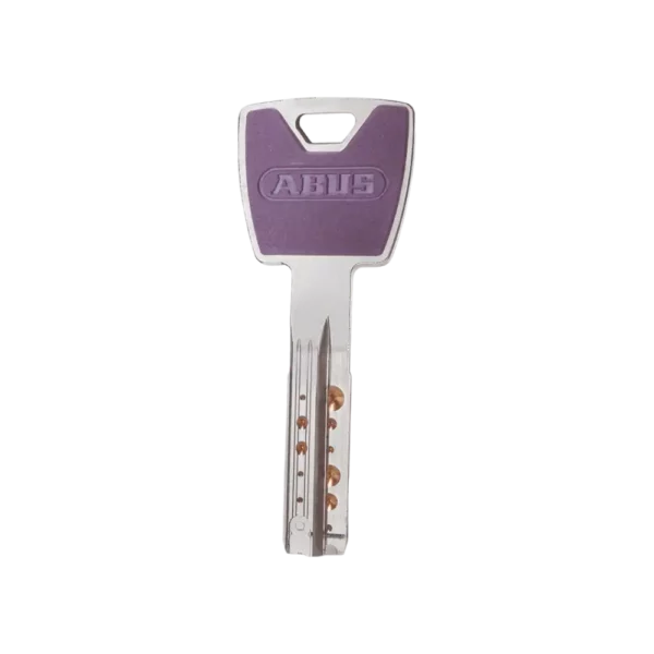 ABUS EC880 Schlüssel mit lilafarbener Farbkappe am Schlüsselkopf
