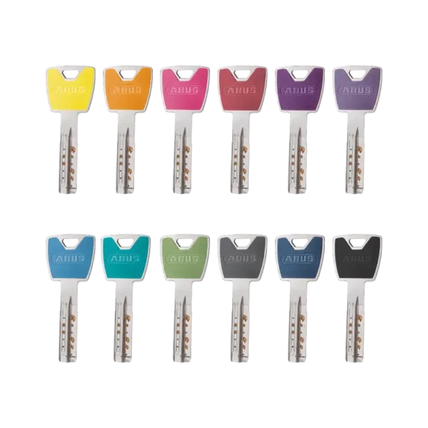 Komplette Farbpalette der ABUS EC880 Schlüsselkappen